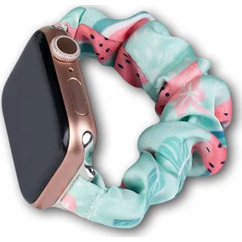 Řemínek na hodinky Hurtel Textilní řemínek pro Apple Watch 42 / 44 / 45 mm, gumička na náramek - vodní meloun