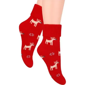 Dětské froté ponožky Vánoce - 20-22 / červená