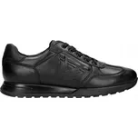 PÁNSKÉ BOTY Kožené polobotky SNEAKERS s vyraženým logem WOJAS černé vel. 41