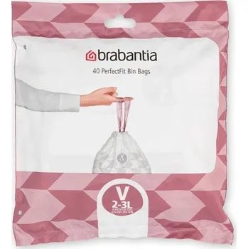 Pytle na odpadky Sáčky na odpadky 3 l 40 ks bílé BRABANTIA PERFECTFIT 100253