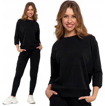 Dámská mikina MIKINA DÁMSKÁ BAVLNĚNÁ SPORTOVNÍ S ROZPARKY NA BOCÍCH MORAJ ČERNÁ L