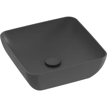 Ravak Uni Slim umyvadlo 38x38 cm čtvercový na pult antracitová XJX03138000