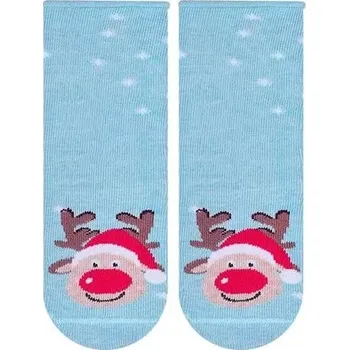 Dámská móda Kojenecké ponožky se sobem - 14-16 / modrá