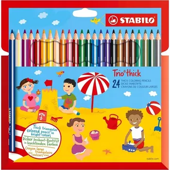 Pastelka Sada školních dětských PASTELKY 24 ks Stabilo lakované PASTELKY tužka