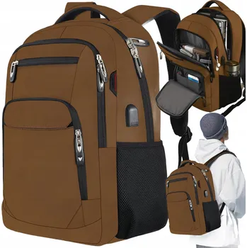 Městský batoh Hnědý ošuntělý městský batoh