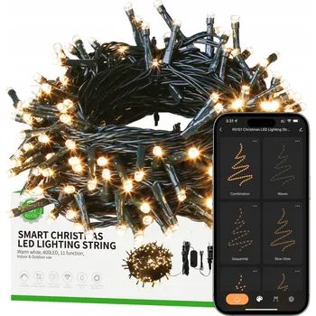 Vánoce Chytrá Sada Vánočních Světýlek 20 m, 200 LED, WIFI, IP44, Tuya Woox