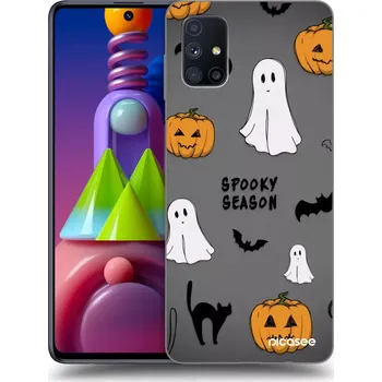 Pouzdro na mobilní telefon Picasee silikonový černý obal pro Samsung Galaxy M51 M515F - Spooky season 2