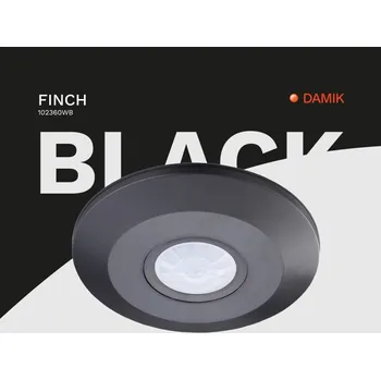 Pohybové čidlo DAMIK PIR senzor nástěnný Finch 360° 2000W černý s bílým okem