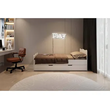 Postel Postel 80222 (80x200) s dodatečným výsuvným roštem - M&K Foam 06 Černá 85x80.5 cm