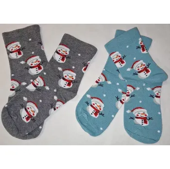 Dětská móda Dětské ponožky Sněhuláci - 29-31 / tyrkysová