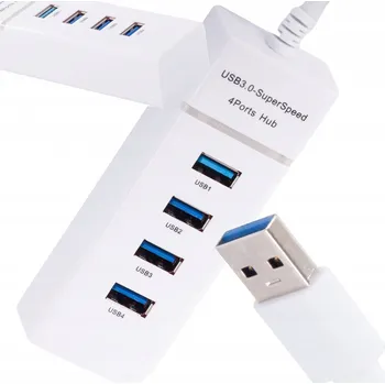 USB hub USB 3.0 hub rozbočovač 4 porty rozdělovač adaptér