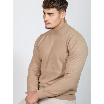 Pánský svetr Pánský elegantní hnědý rolák, VELIKOST XL