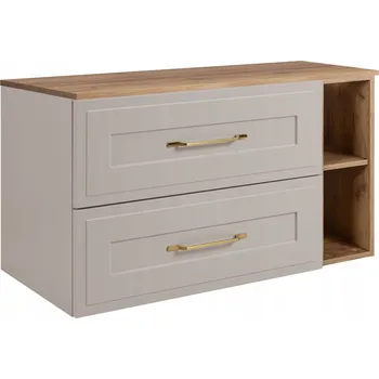 Koupelnový nábytek Koupelnová skříňka pod umyvadlo Kašmír Dub 80 Regál Rámeček MDF čela DESKA