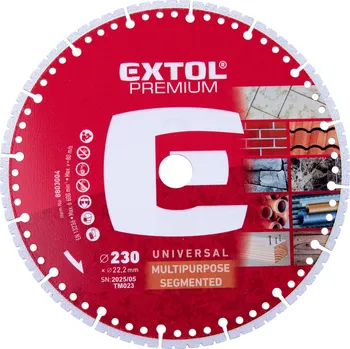 Brusný kotouč Kotúč rezný diamantový segmentový, ø230mm, kameň/kov/drevo, EXTOL PREMIUM