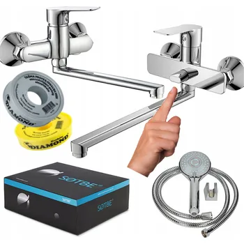 Vodovodní baterie Nástěnná vanová a sprchová baterie s jednou pákou Sotbe Nea, stříbrná