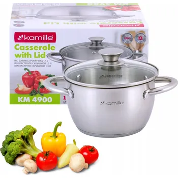 Hrnec TRADIČNÍ OCELOVÝ HRNEC S VÍČKEM, PLYNOVÁ INDUKCE KAMILLE