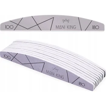 Pilníky na nehty Mani King 100/180 ve tvaru půlměsíce, 10 ks