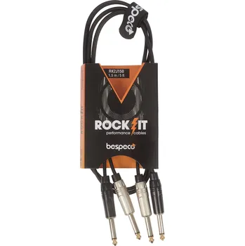 Audio kabel Bespeco ROCKIT Stereo Cable 2x Jack Mono - 2x Jack Mono 1,5 m + prodloužená záruka 3 roky