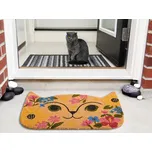 Rohožka z přírodního kokosu vícebarevná s gumovou vrstvou 60 x 90 protiskluzová dekorace předsíň Beliani