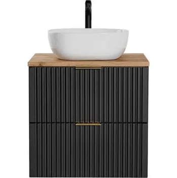 Koupelnový nábytek Koupelnová skříňka ADEL BLACK 60 cm s deska a umyvadlem