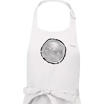 Kuchyňská zástěra Letokruhy 45 bez věku - Pánská zástěra na vaření - Univerzální velikost ( Bílá )