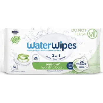 Hygienický ubrousek WATERWIPES Ubrousky vlhčené Hydrating clean with aloe vera 3in1 60 ks