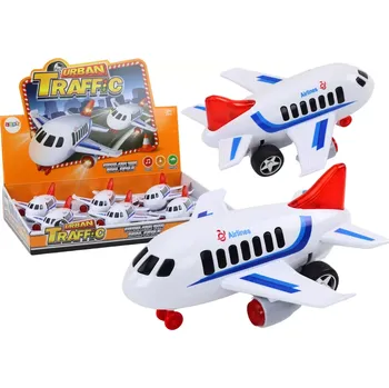 autíčko pasažérské letadlo se světly, zvuky a pohonem – bílé