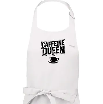Kuchyňská zástěra Caffeine Queen - Dámská zástěra na vaření - Univerzální velikost ( Bílá )
