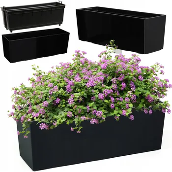 Květináč Černý plast Květináč Kadax 56 cm x 19 x 19 cm