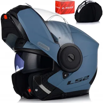 Helma na motorku Výklopná helma LS2 FF902 Scope II Matt Misty Blue homologace ECE 22.06