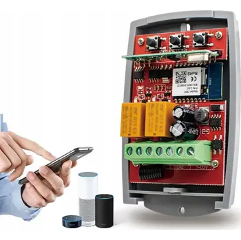 IP kamera Univerzální ovladač pro bránu, branku, rolety 2xNO WiFi TUYA RF433 AC230V