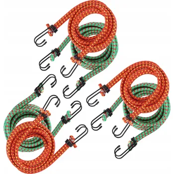 autokoberec 3x GUMA S LANKEM ELASTICKÁ PRO UPEVNĚNÍ ZAVAZADEL S HÁČKY 8MM x 180CM 4ks