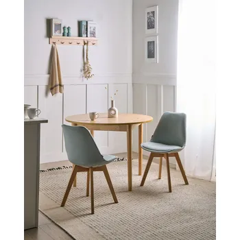 Jídelní židle Sada 2 jídelních židlí mátově zelené Čalouněné dřevěné nohy Moderní styl kuchyně Jídelna Beliani