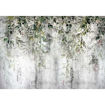 Fototapeta Fototapeta listy beton příroda tapeta na zeď ložnice obývací pokoj 368x254