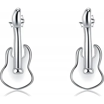 Náušnice Stříbrné náušnice Kytary Nástroje Stříbro 925