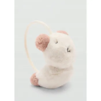 Pokrývka hlavy MANGO BÍLÉ PLYŠOVÉ CHRÁNIČE UŠÍ