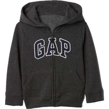 Chlapecká mikina Dětská mikina GAP V-LOGO FZ 3YRS Tmavě šedá, Bílá