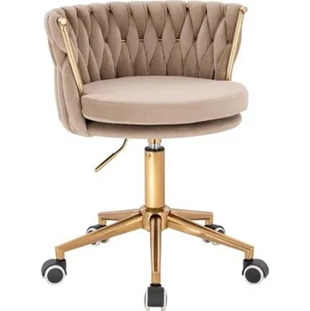 Toaletní stolek Křeslo kolečkové Glaomur II Béžová/Zlatá