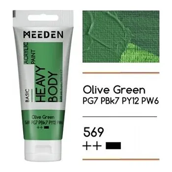 Výtvarná barva Akrylová barva Meeden 100ml – 569 Olive Green