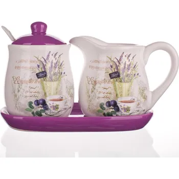 Cukřenka Mlékovka + cukřenka LAVENDER keramická - VÝPRODEJ