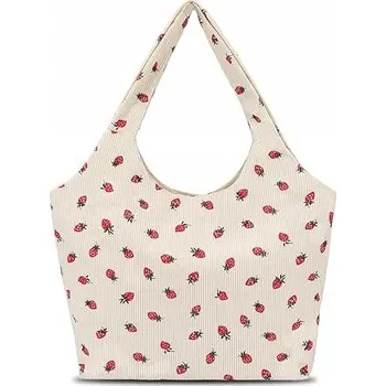 RILL Manšestrová kabelka přes rameno pro ženy jahody vzorem, Dárek na každý den