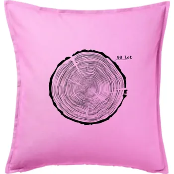 Polštář Letokruhy - 90 - Polštář 50x50 - 50x50 - Pouze potah ( Růžová )