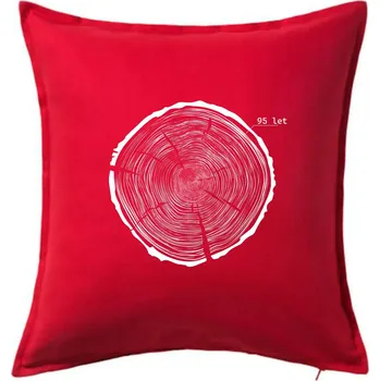 Polštář Letokruhy - 95 - Polštář 50x50 - 50x50 - Pouze potah ( Červená )