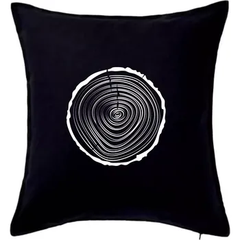Polštář Letokruhy 20 bez věku - Polštář 50x50 - 50x50 - Pouze potah ( Černá )
