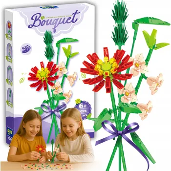 ostatní stavebnice SADA STAVEBNICE 264 DÍLŮ KVĚTINY PRO STAVBU IDEÁLNÍ DÁREK 6+