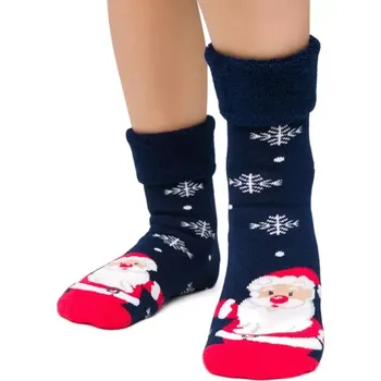Dámské punčochy Dětské froté ponožky Santa II - 29-31 / tmavě modrá