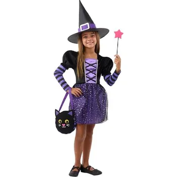 Funiglobal - Kostým čarodějnice s doplňky pro dívku - 3-4 years
