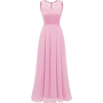 Dámské šaty Dlouhé růžové večerní šaty velikosti M