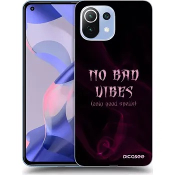 Pouzdro na mobilní telefon Picasee silikonový průhledný obal pro Xiaomi 11 Lite 5G NE - No bad vibes