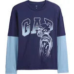 Dětské tričko GAP V-LS ELV GRAPHIC TEE XL Tmavě modrá, Světle modrá